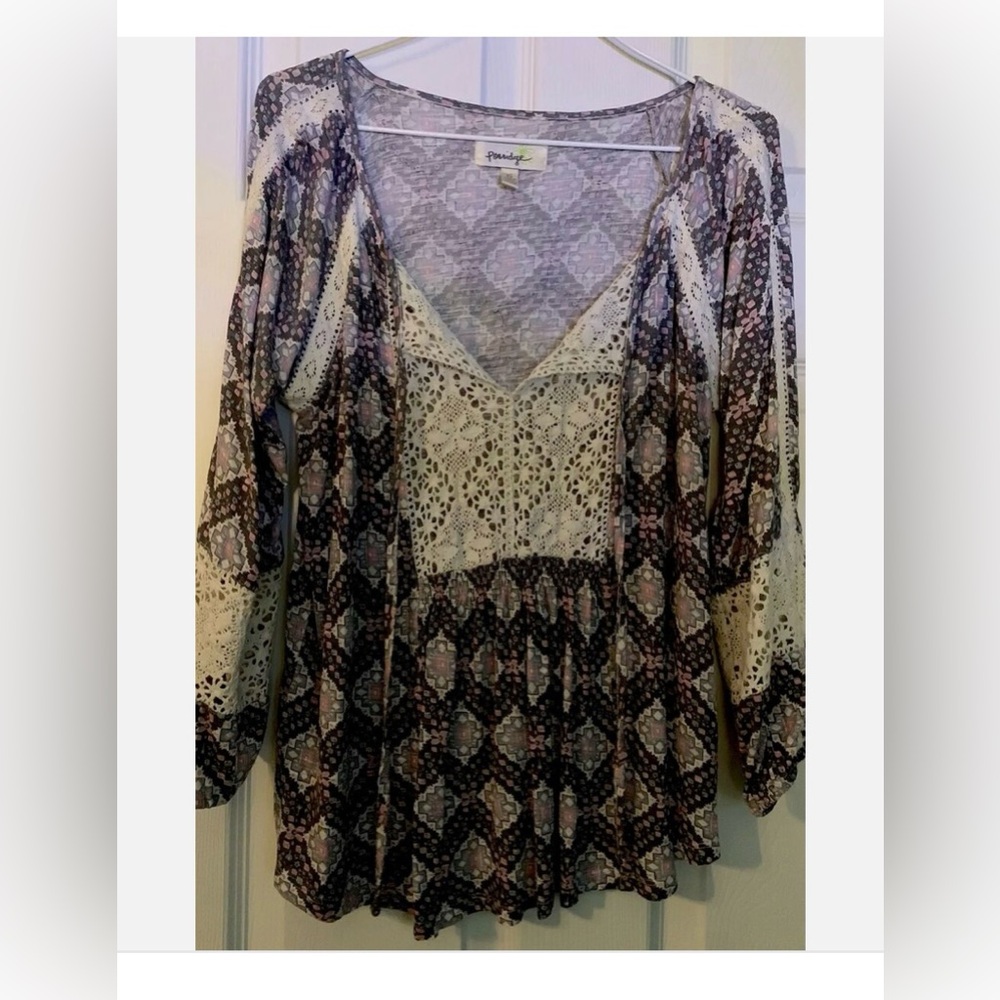 Preowned Boho style blouse made by Porridge size M